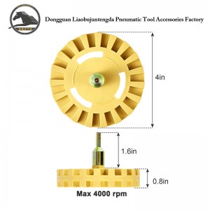 4 Insh Gummi- iraser Wheel Whzzy Wheel Vinyl decalfjerner til bor